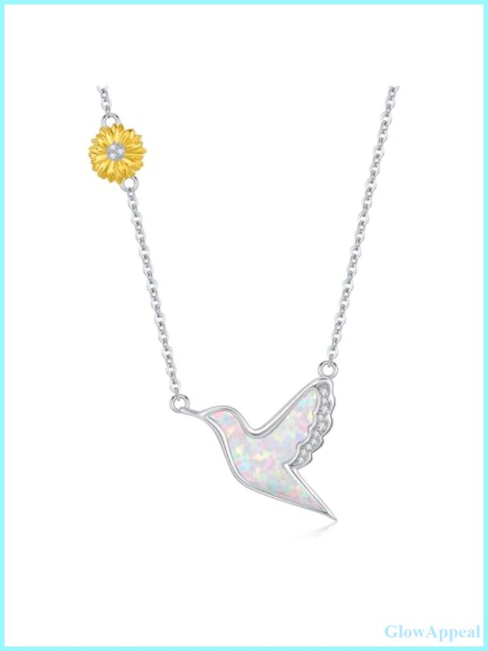 925 Sterling Silver Hummingbird Pendant Necklace